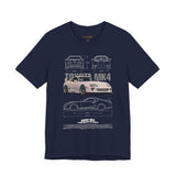 Toyota MK4 Blueprint Tee – Supra MK4 Sports Car MK4 Japanese Performance Coupe Inspired Graphic T Shirt JDM Street Racing Culture Automotive Icon Art Unisex Tee