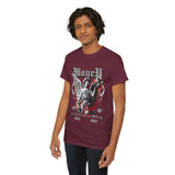 Money Bright Unisex Heavy Cotton Tee Angel Statue Graphic Gothic Streetwear Red Neon Aesthetic Artistic Fashion Statement T Shirt