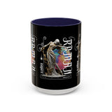 Sculptural Future Statue Art Accent Coffee Mug 11oz 15oz Greek Goddess Cosmic Abstract Splash Bold Artistic Streetwear Ceramic Cup