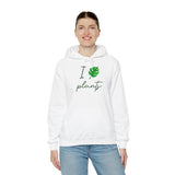 I Love Plants Hoodie Unisex Heavy Blend Sweatshirt Eco Friendly Botanical Leaf Design Gardening Nature Lover Sustainable Green Living Gift Pullover