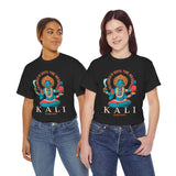 Kali Goddess Unisex Heavy Cotton T Shirt Hindu Spiritual Graphic Tee Maa Kali Mahakali Divine Shakti Protector Destroyer Of Evil Indian Mythology Devotional Streetwear Festival Wear Gift For Navratri...