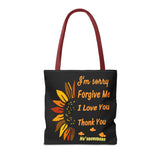Sunflower Ho'oponopono Tote Bag Hawaiian Healing Prayer Design Spiritual Positivity Canvas Bag Mindfulness Reusable Durable Eco Friendly Shopping Tote