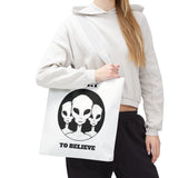 I Want To Believe Alien Tote Bag Sci Fi UFO Extraterrestrial Design Canvas Bag Space Mystery Reusable Eco Friendly Durable Shopping Travel Tote