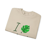 I Love Plants Crewneck Sweatshirt Unisex Heavy Blend Botanical Leaf Eco Friendly Gardening Nature Lover Sustainable Green Living Gift Pullover