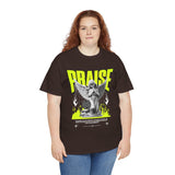Praise Angel Statue Graphic Unisex Heavy Cotton Tee Spiritual Gothic Streetwear T-Shirt