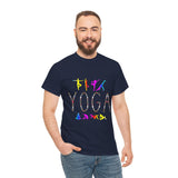 Unisex Yoga Graphic T Shirt Colorful Pose Typography Tee Spiritual Mindfulness Meditation Fitness Lifestyle Heavy Cotton Top for Men and Women