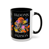 Blooms Person Accent Coffee Mug 11oz 15oz Abstract Floral Head Artistic Colorful Modern Creative Design Black White Ceramic Tea Cup Streetwear Inspired Artistic Fashion Drinkware