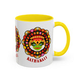 Kathakali Accent Coffee Mug 11oz 15oz Kerala India Classical Dance Art Face Ceramic Cup Cultural Heritage South Indian Folk Design Traditional Festival Gift