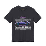 Porsche 911 GT3 RS Berry Purple Inspired Illustrated Sports Car Graphic T Shirt Luxury Performance Racing Streetwear Unisex Heavy Cotton Tee High Speed Motorsport Lifestyle Gift For Car Enthusiasts