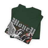 Money Bright Unisex Heavy Cotton Tee Angel Statue Graphic Gothic Streetwear Red Neon Aesthetic Artistic Fashion Statement T Shirt