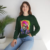 Calavera Punk Skull Unisex Heavy Blend Sweatshirt Neon Gothic Streetwear Pullover Vibrant Rock Rebel Design For Punk Concerts Halloween Parties Tattoo Culture And Alternative Fashion Lovers