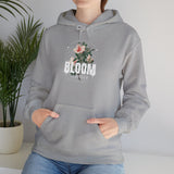 Bloom Stronger Floral Graphic Hoodie Comfortable Unisex Sweatshirt Motivational Streetwear Inspirational Empowerment Design for Self Growth Resilience Perfect Gift for Friends Birthdays Cozy Days Casual Wear