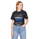 Aventador Blue Hypercar Blueprint Unisex Heavy Cotton Tee High Performance Streetwear Design for Car Enthusiasts Racers and Speed Lovers