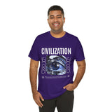 Civilization Eye Of Memory Graphic Unisex Jersey Short Sleeve Tee Futuristic Visionary Streetwear Bold Abstract Blue Eye T Shirt
