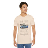 Silver Blue Street Racing Artwork Unisex Heavy Cotton Tee High Performance Inspired Graphic Shirt For Car Lovers And Urban Streetwear Fans