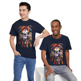 Rasta Lion Unisex Heavy Cotton Tee Bold Reggae Vibes Artistic Lion Headphones Design Cool Jamaican Streetwear Graphic TShirt Symbol of Strength Music and Freedom by KLASSORO