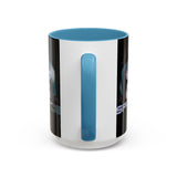 Space Galaxy Accent Coffee Mug 11oz 15oz Astronaut Spacecraft Earth Black Two Tone Ceramic Cup Gift for Space Lovers