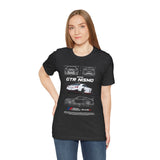 White Track Racing Blueprint Artwork Unisex Heavy Cotton Tee High Performance Inspired Streetwear Graphic Shirt For Car Lovers And Speed Enthusiasts