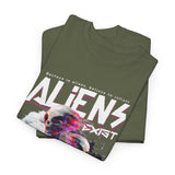 Aliens Exist UFO Graphic Unisex Heavy Cotton Tee Sci Fi Streetwear T Shirt Extraterrestrial Space Alien Design
