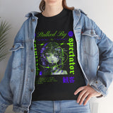 Stalked By Spectator Cyberpunk Graphic Unisex Heavy Cotton Tee Japanese Anime Glitch Streetwear T Shirt