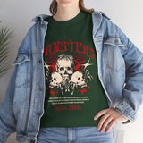 Monsters Skull Guardians Gothic Horror Unisex Heavy Cotton Tee Dark Graphic Halloween Streetwear Bold Vintage Skull T Shirt