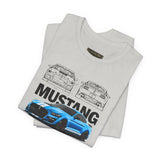 Blue Apex Muscle Coupe Blueprint Art Unisex Heavy Cotton Tee Powerful Street Machine Graphic Shirt for Car Lovers and Collectors