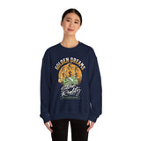 Golden Dreams Silver Reality Money Graphic Unisex Heavy Blend Crewneck Sweatshirt Hustler Motivational Dollar Cash Streetwear