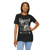 Blessed Angel Statue Graphic Unisex Jersey Short Sleeve Tee Gothic Streetwear Aesthetic Spiritual Bold Artistic Fashion T Shirt