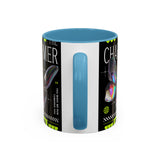 The Charmer Butterfly Accent Coffee Mug 11oz 15oz Black Two Tone Ceramic Cup Aesthetic Iridescent Butterfly Design Gift for Coffee Lovers