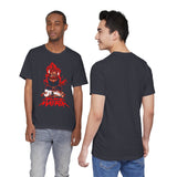 Akuma Matata Graphic T Shirt Fiery Demon Anime Style Streetwear Unisex Oversized Aesthetic Statement Tee