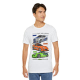 Street Racing Trio JDM Cars Graphic Unisex Heavy Cotton Tee for Drift Fans Performance Lovers and Streetwear Enthusiasts