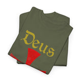 Unisex Deus Vult T Shirt Medieval Crusader Cross Graphic Tee Warrior Knight Inspired Vintage Christian Symbol Heavy Cotton Streetwear