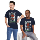 Love Fake Friendship Rose Graphic Unisex Heavy Cotton Tee Bold Statement Streetwear T Shirt Empowering Artistic Floral Design for Self Expression Perfect Gift for Friends Birthdays Parties Casual Wear