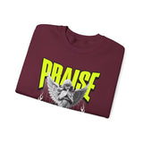 Praise Angel Statue Graphic Unisex Heavy Blend Crewneck Sweatshirt Gothic Spiritual Streetwear Pullover