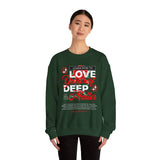 Love Yourself Deep Unisex Heavy Blend Crewneck Sweatshirt Self Love Graphic Pullover Rose Motivational Quote Streetwear Positive Affirmation Empowerment Apparel