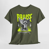 Praise Angel Statue Graphic Unisex Heavy Cotton Tee Spiritual Gothic Streetwear T-Shirt