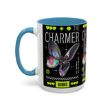 The Charmer Butterfly Accent Coffee Mug 11oz 15oz Black Two Tone Ceramic Cup Aesthetic Iridescent Butterfly Design Gift for Coffee Lovers