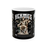 Hermes Greek Mythology Ceramic Coffee Mug Ancient God of Communication and Travel Greek Statue Graphic Cup