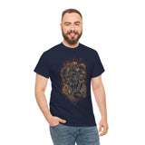 Burning Jester Skull Unisex Heavy Cotton Tee Gothic Flame Joker Skeleton Streetwear T Shirt Bold Dark Fantasy Design Perfect For Rebels Gamers Metal Lovers And Artists