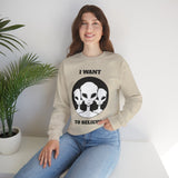 Unisex I Want To Believe Alien Crewneck Sweatshirt UFO Graphic Pullover Extraterrestrial Space Themed Sci Fi Conspiracy Inspired Paranormal Streetwear