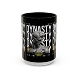 Dynasty Accent Coffee Mug 11oz 15oz Black Ceramic Mug with Roman Statue Bust and Butterfly Artwork for History Lovers and Modern Art Fans