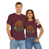 Unisex Balinese Barong Mask Graphic T Shirt Mythical Cultural Warrior Spirit Inspired Tee Tribal Festival Art Streetwear Heavy Cotton Top