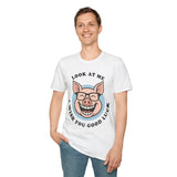 Laughing Pig Fun Cartoon Unisex Heavy Cotton Tee Trendy Humor Streetwear Graphic Shirt Perfect Gift for Friends Birthdays Casual Wear