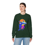 Ballena Cosmic Whale Art Unisex Heavy Blend Crewneck Sweatshirt Vibrant Geometric Ocean Design Premium Streetwear Pullover Soft Fleece Comfortable Fit Bold Marine Life Artwork Perfect Gift for Nature Lovers Dreamers and Creative Souls