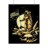 Lunar Legacy Astronaut Art Matte Vertical Poster Space Exploration Wall Art Bold Cosmic Design Premium Home Decor Inspirational Gift for Sci Fi Lovers Dreamers and Visionary Explorers