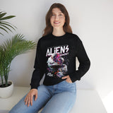Aliens Exist UFO Graphic Unisex Heavy Blend Crewneck Sweatshirt Sci Fi Streetwear Alien Space Pullover