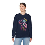 Snapshot of Madness Unisex Heavy Blend Crewneck Sweatshirt Dark Comic Art Streetwear Design Neon Aesthetic Wearable Art Comfortable Premium Fleece for Creative Thinkers and Visionary Artists