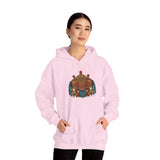 Unisex Balinese Barong Mask Hoodie Heavy Blend Pullover Sweatshirt Tribal Cultural Warrior Spirit Inspired Mythical Festival Graphic Streetwear