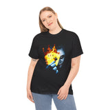 The Jocker Burning Aces Unisex Heavy Cotton Tee Fiery Gothic Streetwear Design Bold Dark Art Shirt for Risk Takers, Hustlers, and Fearless Game Changers