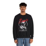 Brave Warrior Roman Gladiator Graphic Print Unisex Heavy Blend Crewneck Sweatshirt Bold Motivational Streetwear Pullover